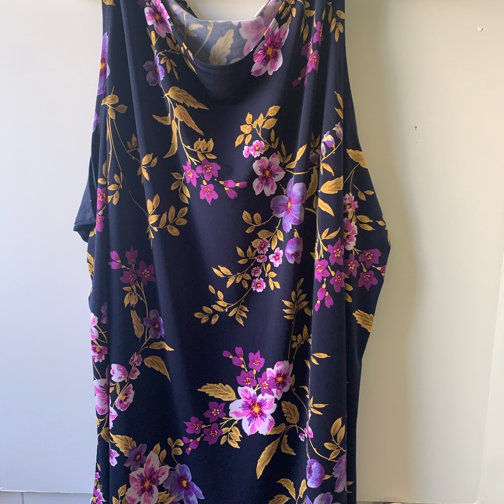 Susan Graver Pink and Yellow Sleeveless Tatank liquid knit